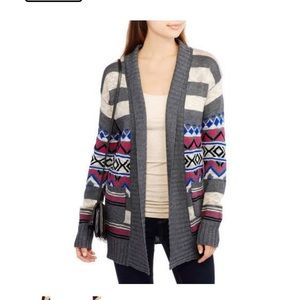 $5 LABOR DAY SALE ❤️ No Boundaries Gray/Pink/Blue Patterned Cardigan
